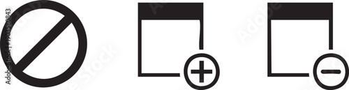 No Entry Note Add Note Remove Warning Icon