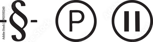 Paragraph Parking Pause Circle Typography Traffic Media Icon