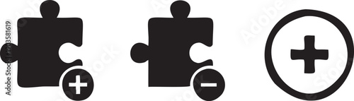 Puzzle Add Puzzle Remove Plus Circle Game Icon