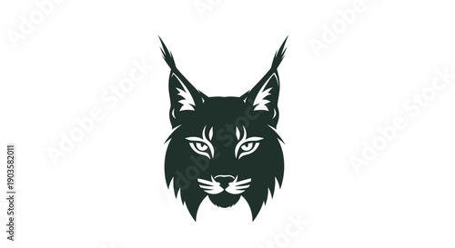 Lynx Head Silhouette Icon - Wild Cat Vector Art