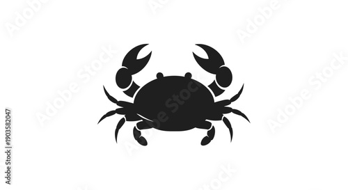Minimalist Crab Icon Silhouette on White Background - Vector Art