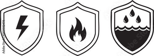 Shield Icons Security Protection Guard Privacy Safety Set