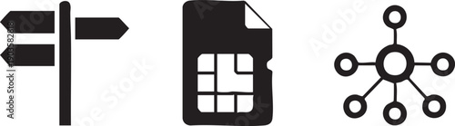 Signpost Sim Card Sitemap Alt Travel Technology Icon