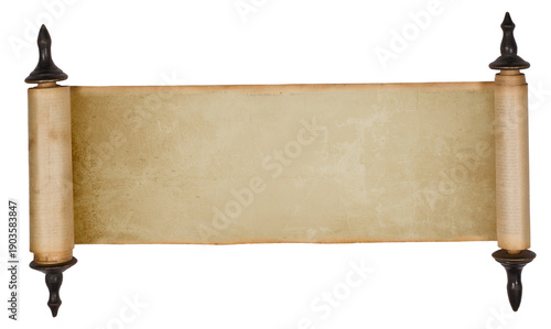 Antique Parchment Scroll Banner On Transparent Background For Historical Document Design