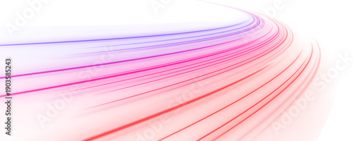 Twisting laser beams illuminate a futuristic street, reflecting off metallic surfaces and creating vibrant motion trails. PNG