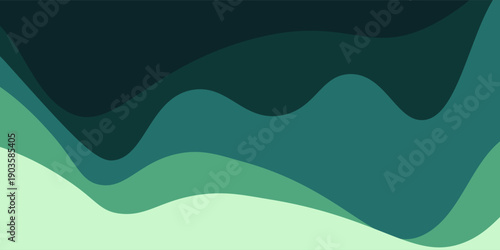 Multi layers blue color texture 3D papercut layers in gradient vector banner. Abstract paper cut art background design for website template. Topography map concept or smooth origami paper cut