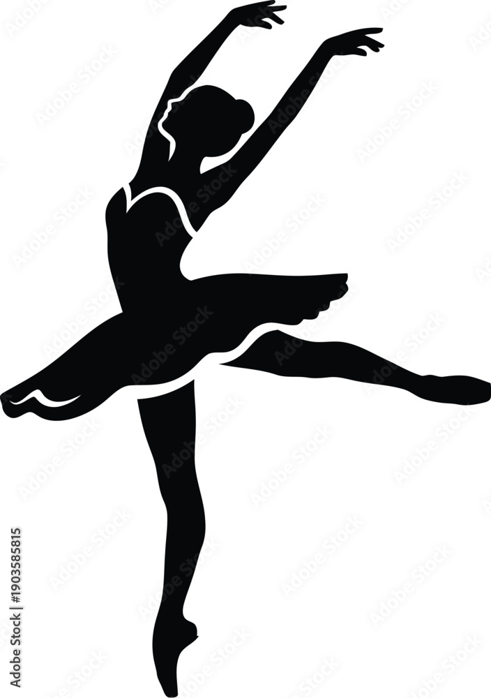 Fototapeta premium Ballerina in a graceful dance pose. 