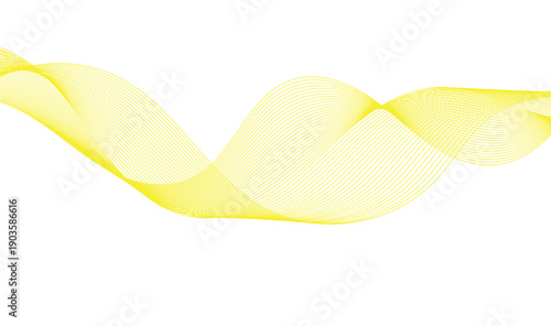 Abstract Fluid Wave Flow Design | Elegant Soft Yellow Monochrome Wavy Lines with Layered Curves on White Background Vector Illustration 