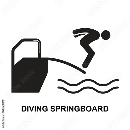 Diving springboard icon isolated on background vector illustration. Non AI Generate.