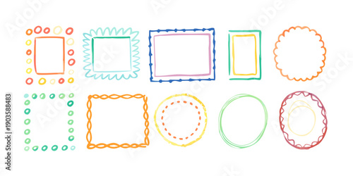 A variety of colorful squares and circles in different shades and styles