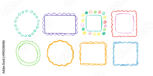 A colorful array of simple geometric shapes in various vibrant hues