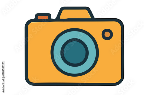 Vibrant Illustration of a Retro Camera Design