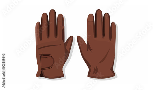 Flat cartoon equestrian riding gloves fashion accessory vector mockup