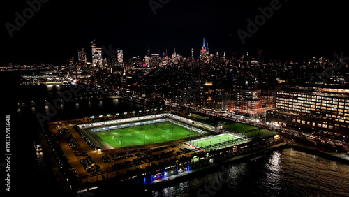 Fotografie Night New York Skyline In Manhattan New York United States