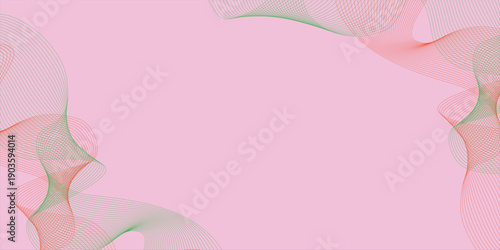Elegant floral vector illustration featuring a pink background with roses and a decorative ribbon frame for a romantic wedding or Valentine wallpaper design