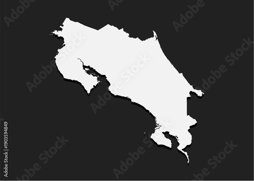 Map Costa Rica, template American outline country