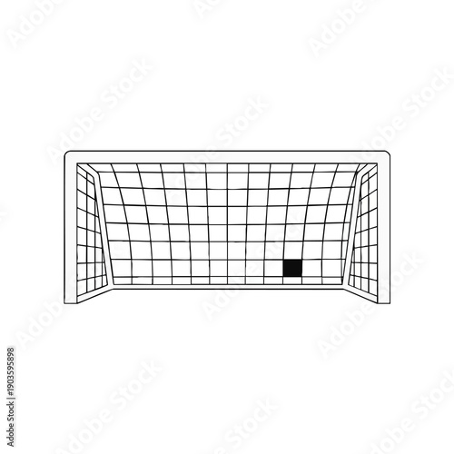 Soccer Goal Net on White Background
