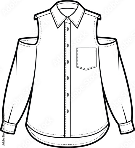 Elegant sleeveless button-down shirt with stylish cutouts