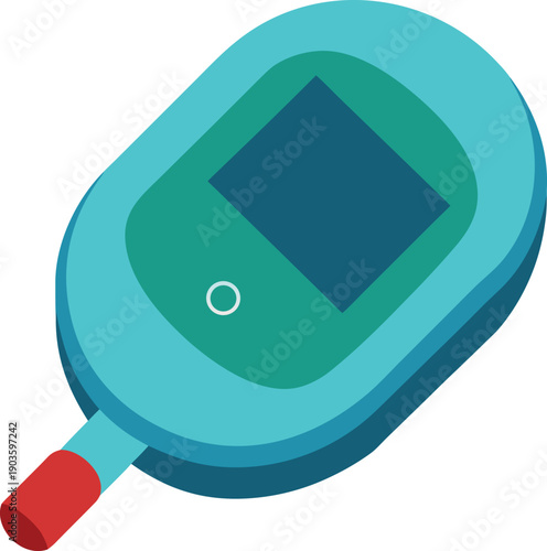 Digital Glucometer Blood Sugar Testing Device Illustration