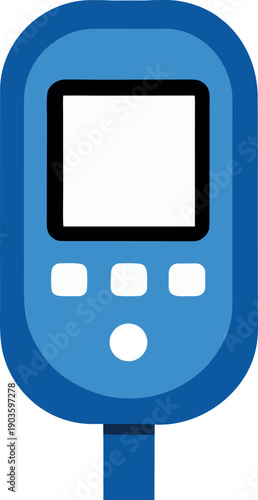 Digital Glucometer Blood Sugar Monitoring Device Illustration
