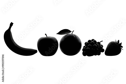 set of fruit silhouettes