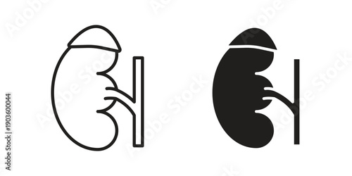 Adrenal gland icon and symbol. Vector illustration.eps