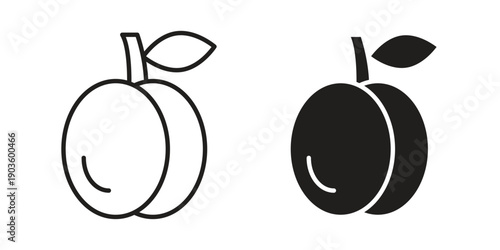 Apricot icon and symbol. Vector illustration.eps