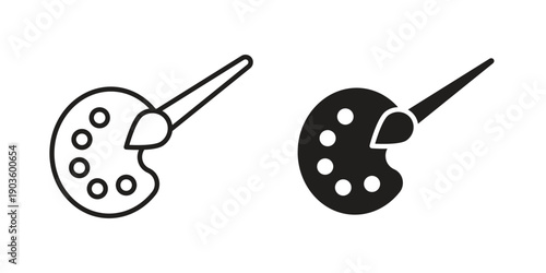 Artist color palette icon and symbol. Vector illustration.eps