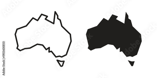 Australia map icon and symbol. Vector illustration.eps