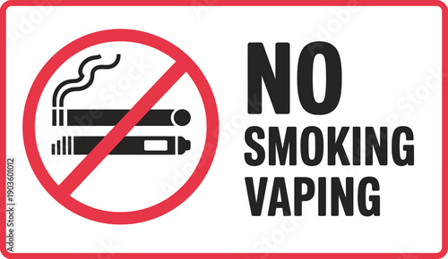 No Smoking and Vaping Allowed Prohibition Sign, Print-Ready Vector Illustration