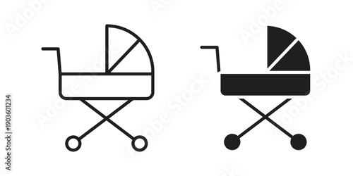 Baby stroller carriage icon and symbol. Vector illustration.eps