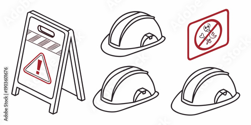 Various signs and symbols indicating restrictions and safety measures