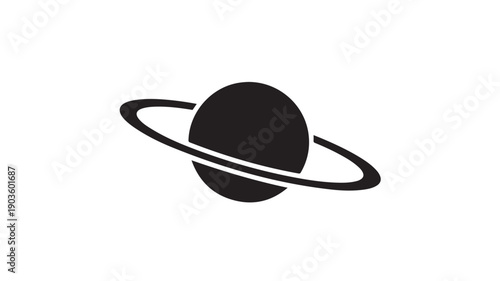 Saturn Planet Icon Isolated on White Background