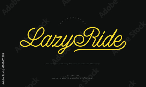 Whimsical vector illustration of a relaxed and leisurely ride, featuring stylized script typography, a carefree spirit, and an easygoing, peaceful mood.