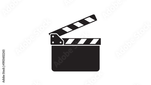 Black Clapperboard on White Background