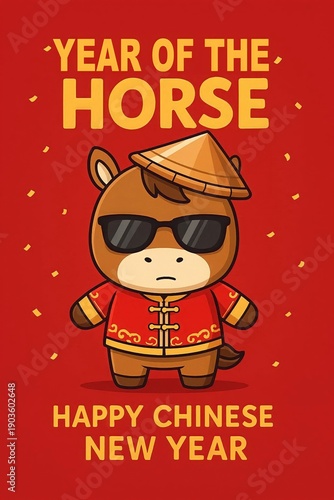 Chinese New Year Year of the Horse Mascot Character