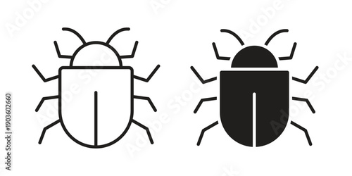 Bug icon and symbol. Vector illustration.eps