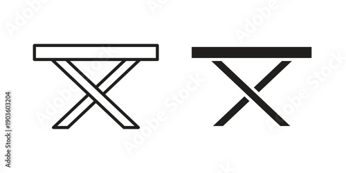 Camp table icon and symbol. Vector illustration.eps