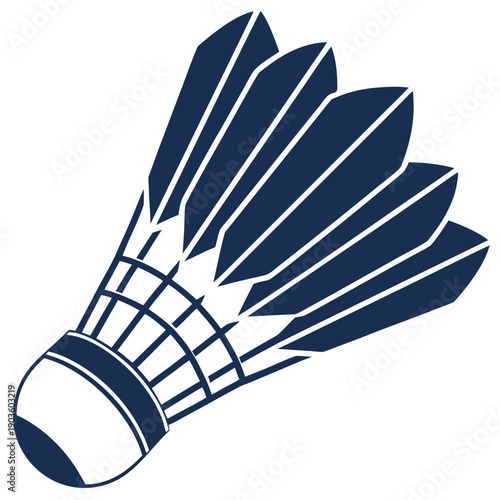 Blue and white of a badminton shuttlecock sport