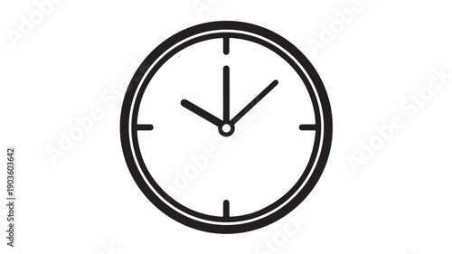 Analog Clock on White Background