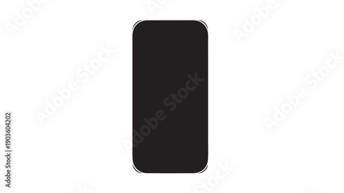 Black Smartphone on White Background