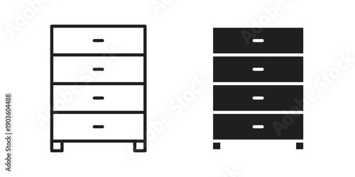 Chest of drawers icon and symbol. Vector illustration.eps