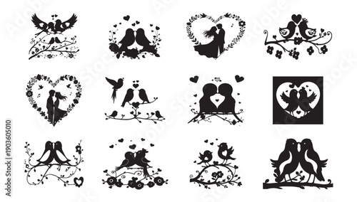 Valentine Love Bird Man Silhouette