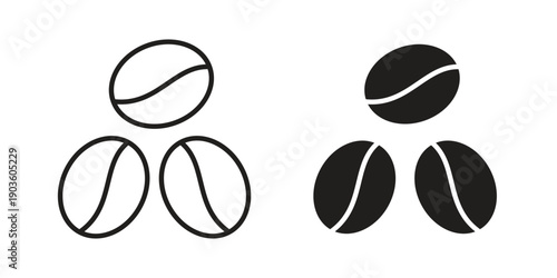 Coffee beans icon and symbol. Vector illustration.eps