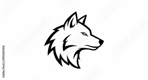 Stylized Wolf Head Illustration Minimalist Design.