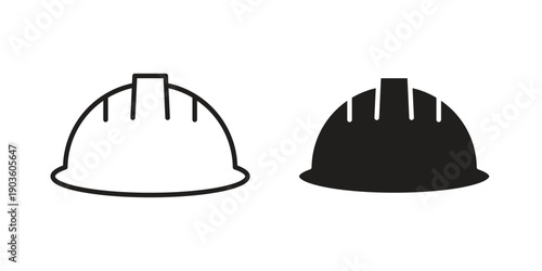 Construction safety helmet icon and symbol. Vector illustration.eps