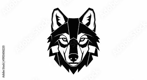Stylized Wolf Head Graphic Design.