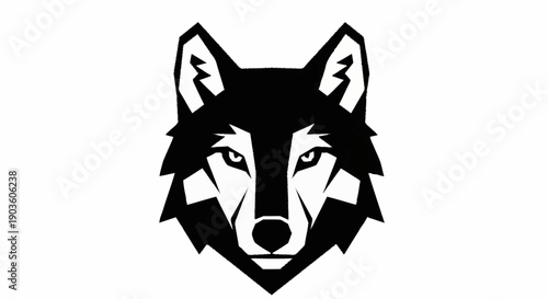Stylized Wolf Head Graphic Design Icon.