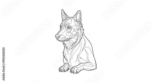 Cute cartoon vector of a white dog sitting  isolated on white background