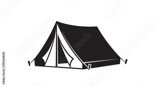 Black Tent on White Background